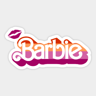 Lipstick Lesbian Flag Barbie! Sticker